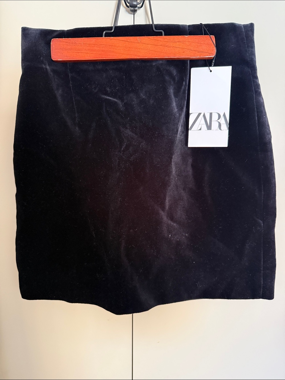 ZARA Black Velvet Mini Skirt